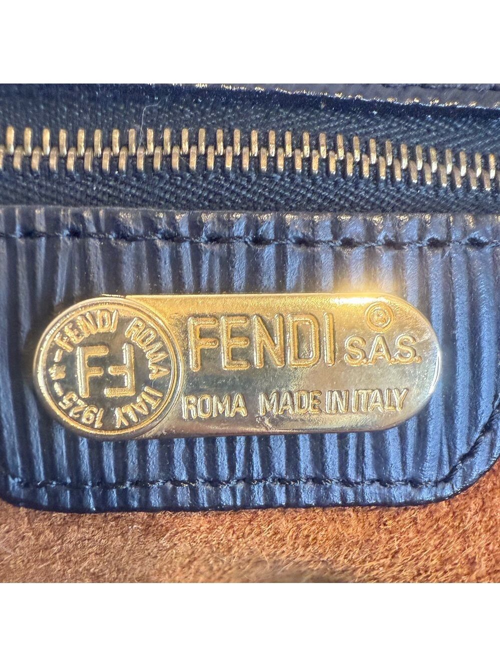 FENDI FF ZUCCA NYLON LEATHER MONOGRAM TRAVEL BAG TOTE PURSE UNISEX - Picture 16 of 16